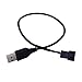 TYEHH USB Do 4pin/3pin Kabel adaptera wentylatora komputerowego 5V do 12V Złącze kabla zasilające USB Adapter 30 cm