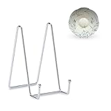 Hoewina Plate Stands for Display, Plate Holder Display Stands, Metal Frame holder stand for Book, Picture, Decorative Plate, Photo and Platter, Tabletop Art (6IN 3PCS-Silver)