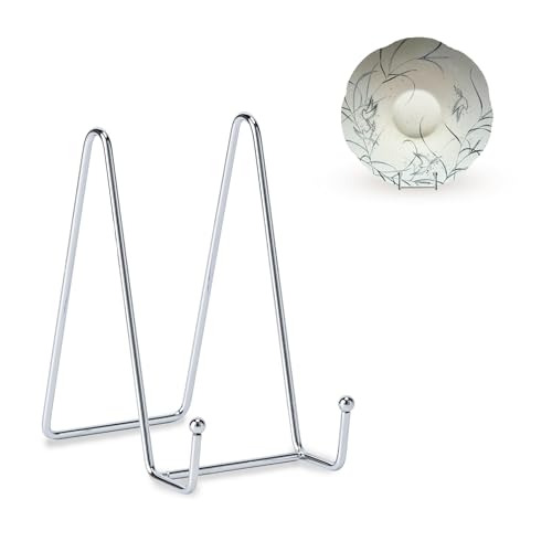 Plate Stands for Display, Plate Holder Display Stands, Metal Frame holder stand for Book, Picture, Decorative Plate, Photo and Platter, Tabletop Art (6IN 3PCS-Silver) Plate Stands for Display, Plate Holder Display Stands, Metal Frame holder stand for Book, Picture, Decorative Plate, Photo and Platter, Tabletop Art (6IN 3PCS-Silver)