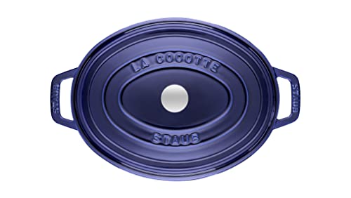 STAUB Cocotte, Gusseisen Bräter, Alle Herdarten inkl Induktion, Oval 31 cm, 5,5 L, Dunkel-Blau – Ansicht 4