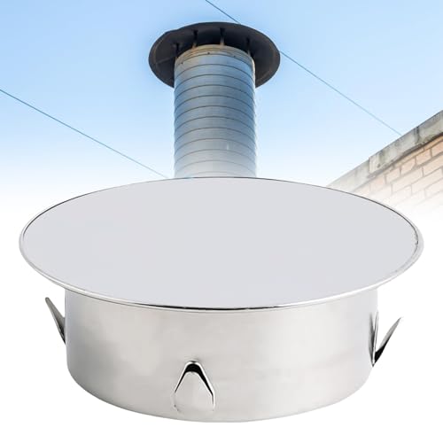 Coperchio per foro per camino, copertura per tubo di fumo, diametro 125 mm, copertura per tubo di fumo, copertura per tubo di fumo, in acciaio inox, coperchio per rivestimento da parete, coperchio per