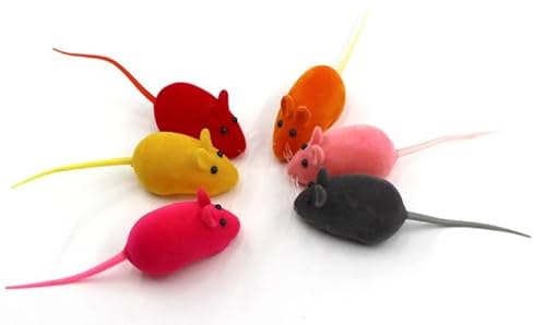 Brinquedo Para Gatos Kit 3 Ratinhos Coloridos Com Apito Pets