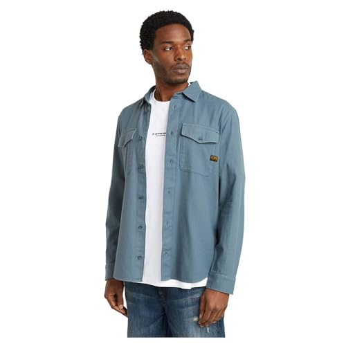 G-STAR Raw - Mens Marine Slim Woven Shirt, Color Avio Gd, Size: Large
