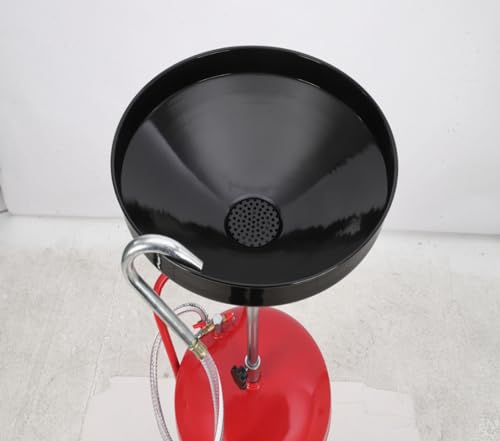 KIMORE Portable Fee Oil Drain, 20 Gallon Waste Oil Container for Steel Oil Change Pan with Brake Wheels, Liquid Level Indicator Tube, Oil Cart for Oil Drain, Funnel Drain