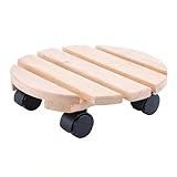 HRB Pflanzenroller Ø30 cm Holz – Stabiler Rolluntersetzer bis 50 kg –...