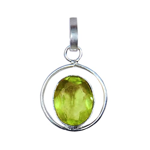 Colgante de peridoto genuino de 7 quilates con acabado artesanal exclusivo