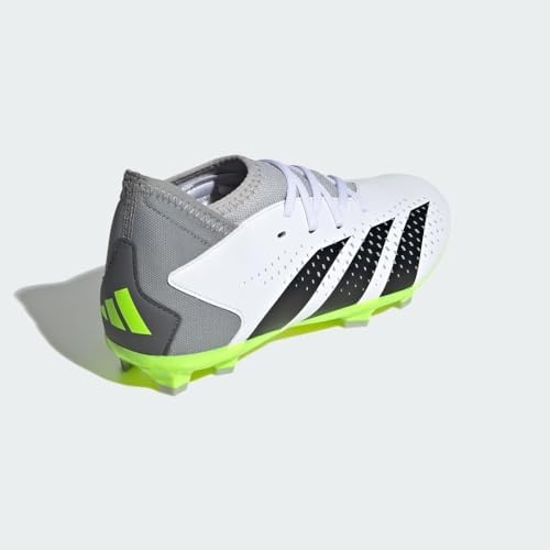 adidas Predator Accuracy.3 Firm Ground Sneaker, White/Core Black/Lucid Lemon, 2.5 US Unisex Little Kid | Image 5