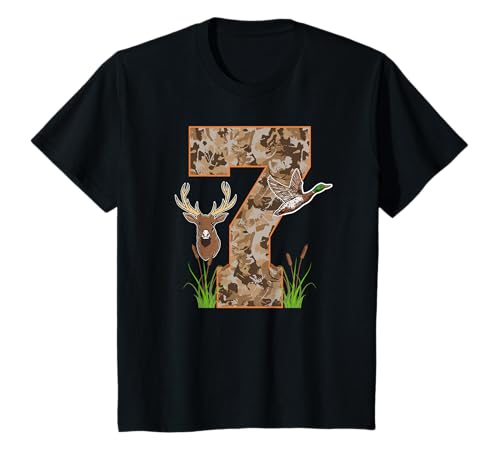 7th Hunting Birthday 7 Year Old Hunter Birthday Party T-Shirt