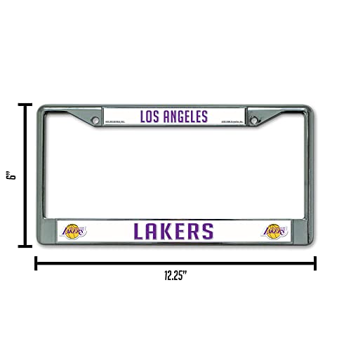 Rico Industries NBA Los Angeles Lakers Standard Chrome License Plate Frame , 6 x 12.25"