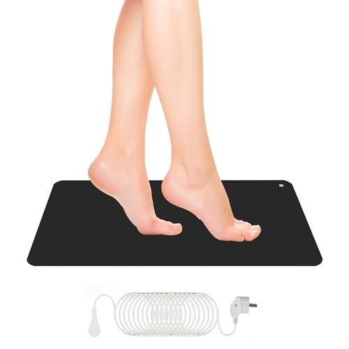 HAMON Alfombrilla Grounding 60x40 cm,Esterilla de Tierra Alfombra Grounding Antiestrés+Descanso y Bienestar,Earthing Mat para Conexión a Tierra,Esterilla de Conexión a Tierra para Ratón, Yoga