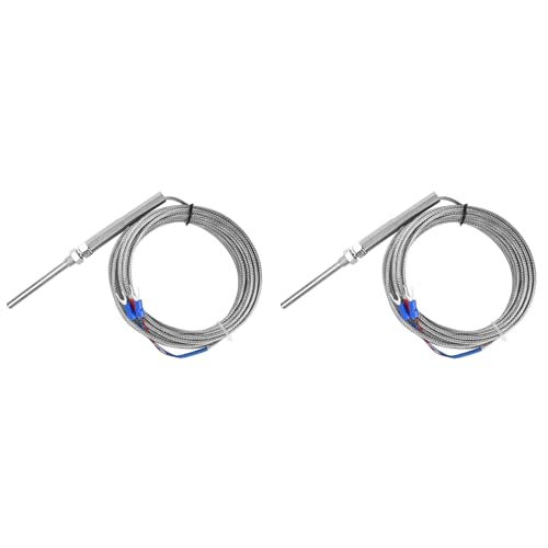 2Pcs 5M PT100 Platinum Resistor Thermocouple 50mm Probe Temperature Sensor Wire 0 to 400? with PT100 for Temperature Measurement