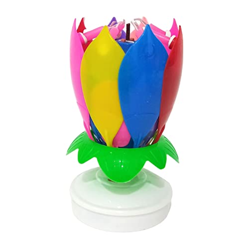 Curfair Lotus Candle Led Festive Electric Lotus Candles Visual Effect Solid Paraffin Unique Creative Multicolor 1 Pcs #TOP4