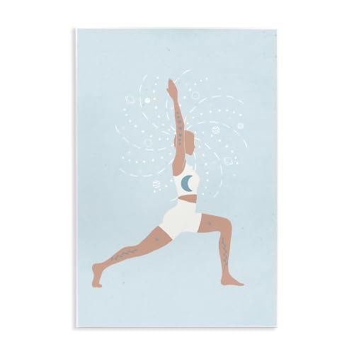 Yoga Crescent Moon Pose, 10 x 15 Inch Mounted Print on Wall Plaque