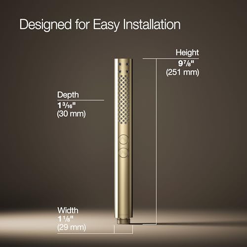 Regadera manual redonda Kohler Shift®+ de dos funciones, caudal 1.75 gpm, acabado dorado francés vibrante miniatura 3