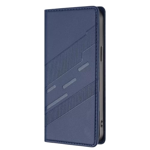 Carcasa para Xiaomi Redmi Note 13 4G, PU antigolpes, funda de piel sintética con tapa protectora suave, antigolpes, diseño de billetera de silicona, con imán para Xiaomi Redmi Note 13 4G, color azul