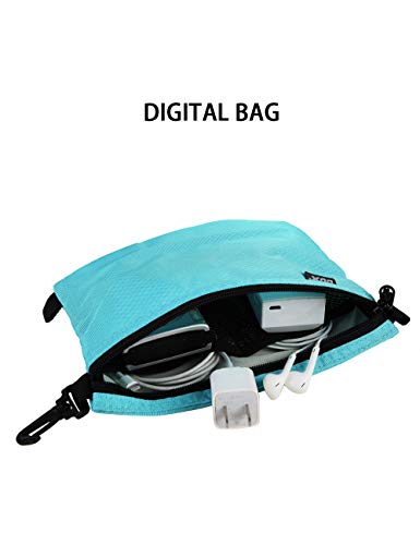 Gox Carry On Zipper Pouch Toiletry Bag Packing Sack Makeup Bag Digital Bag-Size Small (Blue) #TOP3