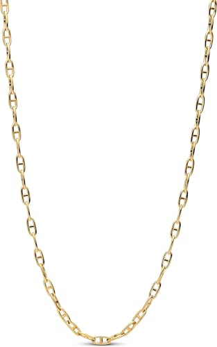 PANDORA Moments Ankerketten-Halskette aus 14 Karat vergoldetem Sterling Silber Kompatibel Moments Anhänger Größe: 55cm 363899C00-55