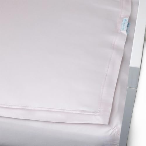 Image of QuickZip Crib Sheet Set - Faster, Safer, Easier Baby Crib Sheets - Includes 1 Wraparound Base & 1 Zip-On Crib Sheet - Blush 100% Cotton - Fits All Standard Crib Mattresses
