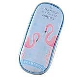 Gran capacidad: el estuche de flamenco mide aprox. 21 x 10 x 3 cm y es lo suficientemente grande como para almacenar todo tipo de artículos de papelería como bolígrafos, reglas, notas adhesivas, etc., así como algunos artículos de uso diario.