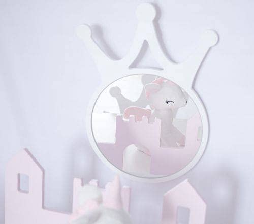 Miroir en bois avec couronne pour chambre d'enfant incassable et léger
