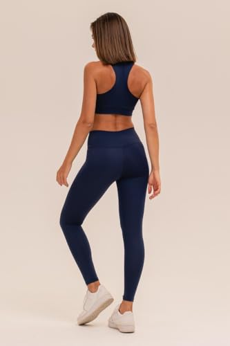 Calça Legging com Infravermelho para Lipedema Emana (BR, Alfa, G, Regular, Regular, Azul Marinho)