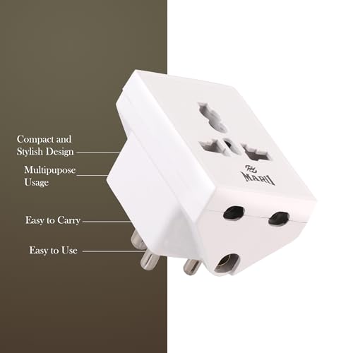 Image of MARU 3 pin Conversion Multi Plug Adaptor Converter 6A to 16A | Unbreakable 3 Pin Multiplug Adapter with 3 Power Outlets | Suitable for AC, Microwave, Geysers, EV, Travel (5amp to 15amp)