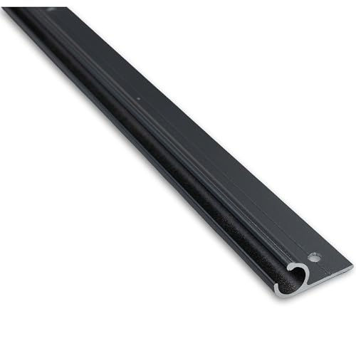 2 STÜCK Alu Kederschiene - 1 2 Meter - Kederleiste - Neigung 45 - Ø10mm (passend für 7-9mm Keder) - Schwarz Aluminium Kederprofil Leiste für Wohnwagen orzelt Sonnensegel Schürzenleiste Vorzeltschiene