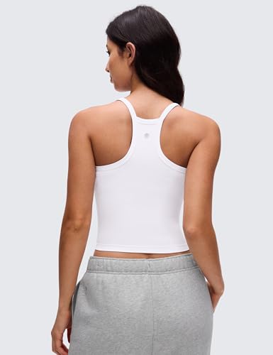 Image of CRZ YOGA Butterluxe Soft Double Lined V Neck Tank Tops for Women - Yoga Casual Camisole Racerback Tight Sleeveless Shirt