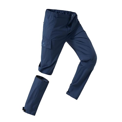 HCSS Pantalones de senderismo para hombre con cremallera, desmontables, transpirables, para senderismo, verano, protección solar, secado rápido, pantalones funcionales, ligeros, con cinturón, 5