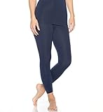 Ahh By Rhonda Shear Women's High Waist Cotton Blend Control Legging, Navy, Medium