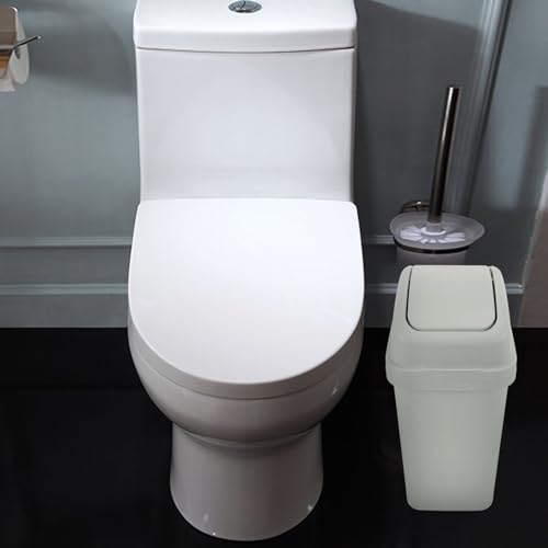 Caneca de basura rectangular de plástico con tapa basculante miniatura 2