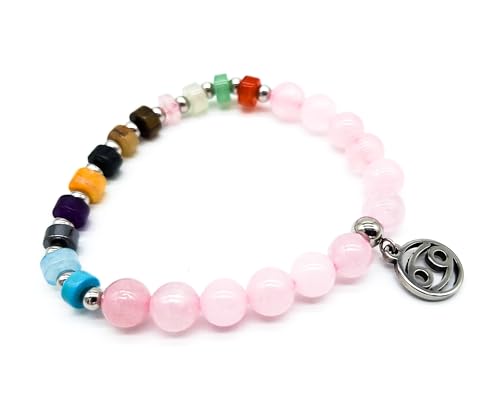 Zodiac Sign Gemstone Bracelet in Gift Box, Cancer Rose Quartz, 18 cm - Image 2