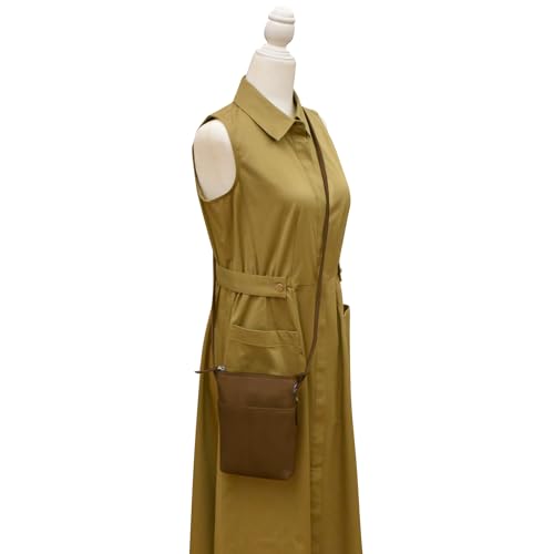 Image of ili New York Leather Mini Sac Crossbody - Genuine Leather Crossbody Bags for Women with RFID Blocking, Adjustable Strap