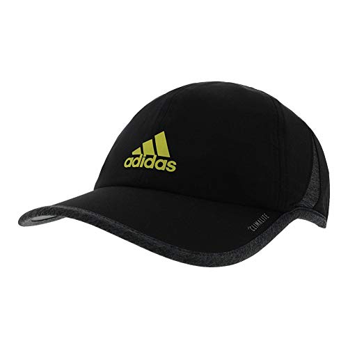 adidas Men's Superlite Relaxed Fit Hat Discontinued, Black/Dark Heather Grey/Shock Yellow, One Size
