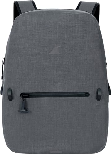 Breakwater Supply™ Fogland Lite CORDURA Small Waterproof Submersible Backpack with Laptop Sleeve & Airtight Zippers for Outdoors, Kayaking, Hiking, Cycling, Unisex TPU Dry Bag (Goshen Gray, 15L)