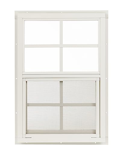 Apple Outdoor Supply 14x21 Shed Window, J-Lap Sliding Window with Tempered Glass & Screen, White...