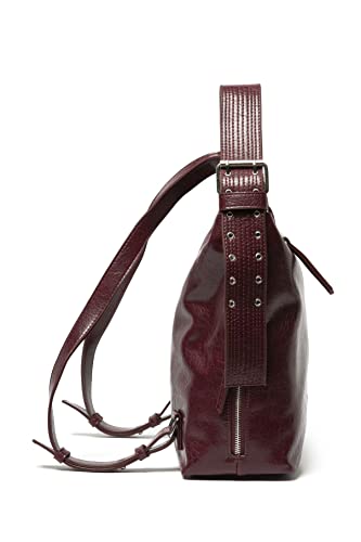 Hobo and Backpack Techno Leather Ellus, Feminino, Bordeaux, U