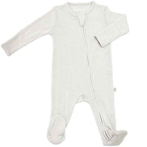 Image of Woolino Toddler Footie Sleeper, Merino Wool Baby Pajamas, One-Piece Sleeper Jumpsuit, Front Zip Footie Romper for Unisex