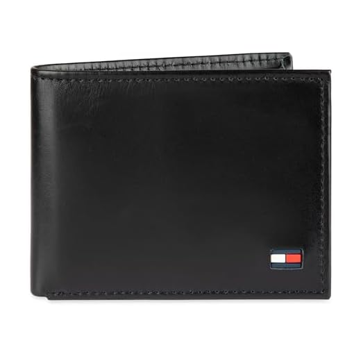 Carteira masculina Tommy Hilfiger, couro, Black Dore, tamanho único