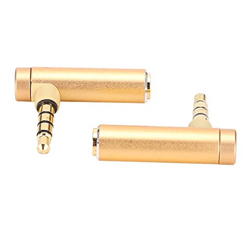 Adaptador de Audio ASHATA 3.5mm ángulo 90° macho a hembra miniatura 4