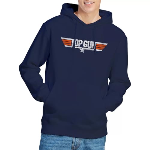 Sweatshirt à capuche Top Gun unisexe bleu marine en coton style vintage
