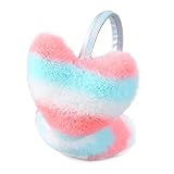 LUCKYBUNNY Heart Shaped Earmuffs for Girls Women Winter Warm Faux Fur Ear Warmers, Gift for Her, Win