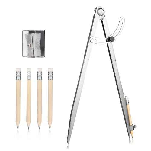 LALAGO Compas pointu 300 mm, compas de marquage de crayon 300 mm, avec porte-crayon pour le dessin, pour le travail du métal et du cuir