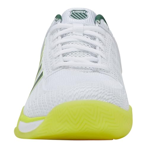 Image of K-Swiss Men's Express Light Pickleball Shoe (White /Neon Lime /Eden) (10.5)
