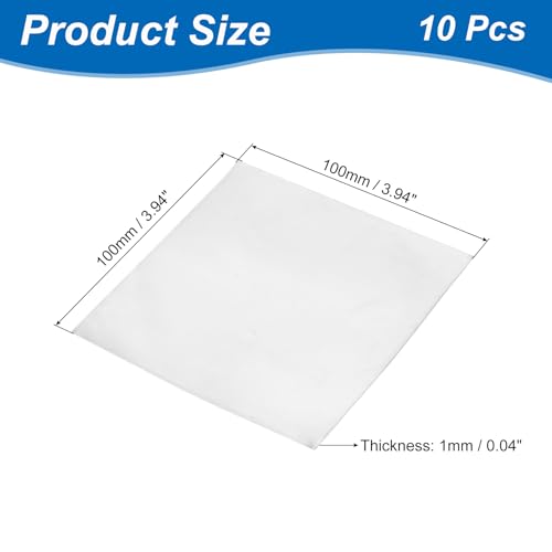 Image of uxcell 10 Pcs Zinc Sheets, 99.9% High Purity Zinc Plate 0.01 inchx4 inchx4 inch(0.2x100x100mm) Metal Zinc Foil Zinc Anode Strip for Science Lab Industry DIY Craft