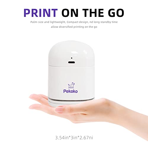 Pekoko Handheld Portable Printer,Wireless Bluetooth Color Printer With Ink Cartridges Mini Art Printer For Gift Cards,Stamps,T-Shirt,Logo, Barcode #TOP2
