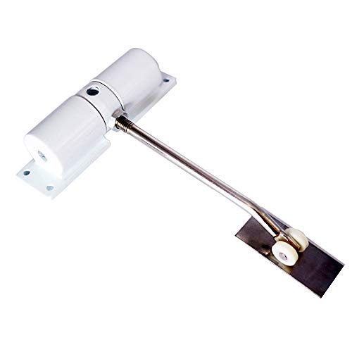 BESTEU - Cierre de puerta de resorte ajustable de acero inoxidable con bisagra de cierre automático para puerta con función de incendio, blanco