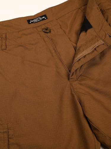Image of Thomas Scott Men's | Regular Fit | 100% Cotton | Solid | Breathable Lightweight | 6-Pocket Cargo Shorts | Cricket Club Collection