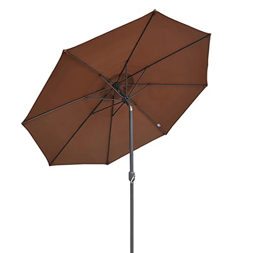 Parasol inclinable 2m70 à manivelle intégrée | Ombrage de jardin 8 ribs
