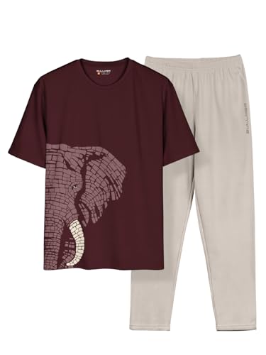 BULLMER Trendy Clothing Set with Oversized T-Shirt & Pants Co-ords for Men